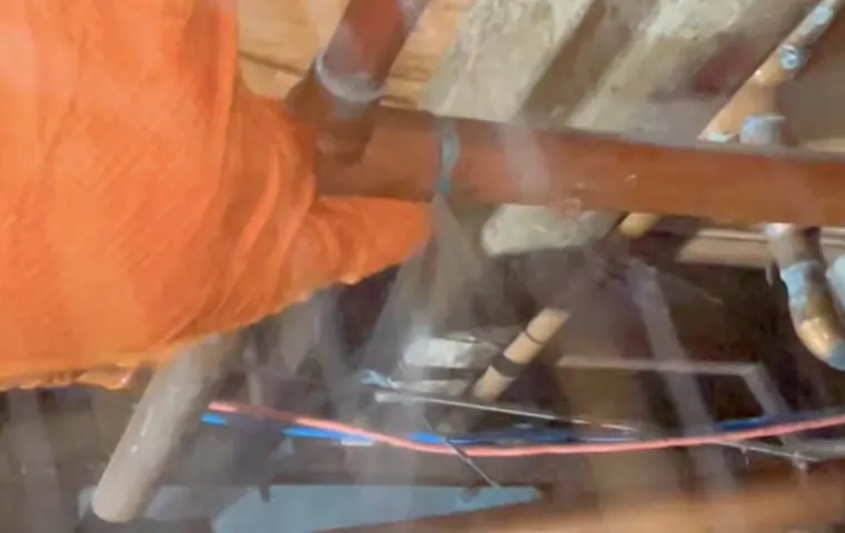 Crawlspace drain pipe repair below a home for plumbing service in Hampden Township