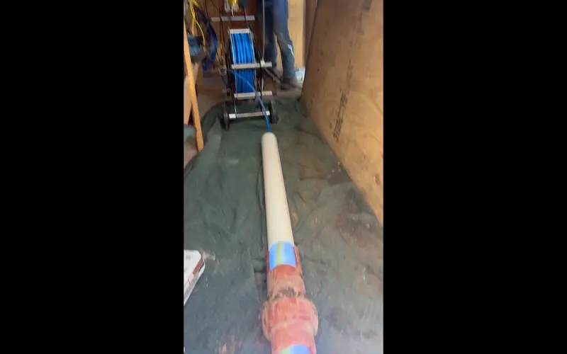 Close view of trenchless sewer liner equipment used for pipe repair for Sewer Line Repair service in Mechanicsburg